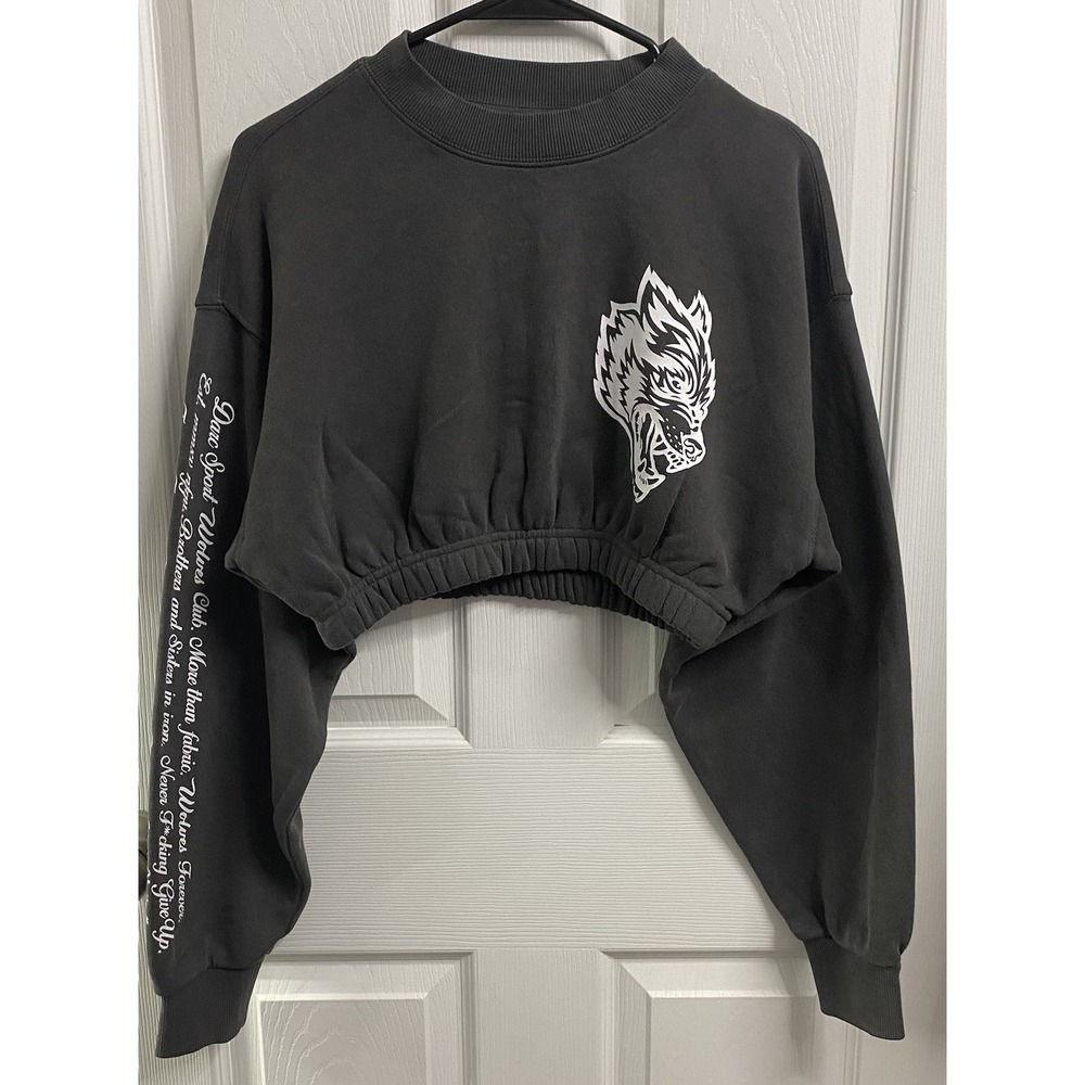 Darc Sport Wolves Club Women Cropped Gray Hoodie Limited Edition 420/1000 NWT-S
